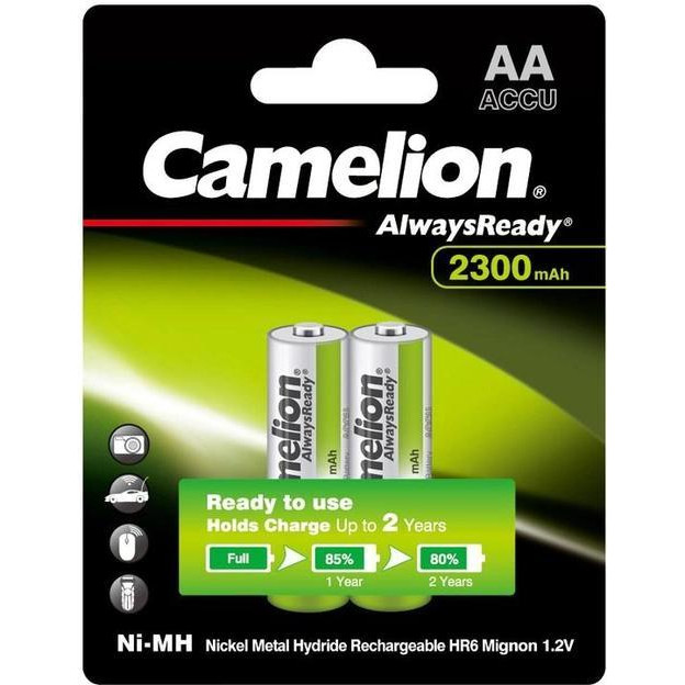 Camelion AA 2300mAh Ni-MH 2шт AlwaysReady (NH-AA2300АRBP2) - зображення 1