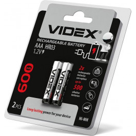   VIDEX AAA 600mAh NiMh 2шт (23334)