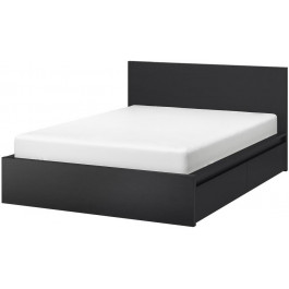   IKEA MALM Каркас высокий с 4 ящиками 160x200 czarnobraz и LONSET основа под матрас (390.192.25)