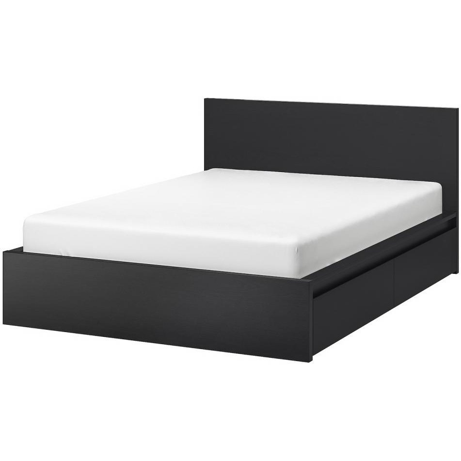 IKEA MALM Каркас высокий с 4 ящиками 160x200 czarnobraz без основы под матрас (599.316.27) - зображення 1