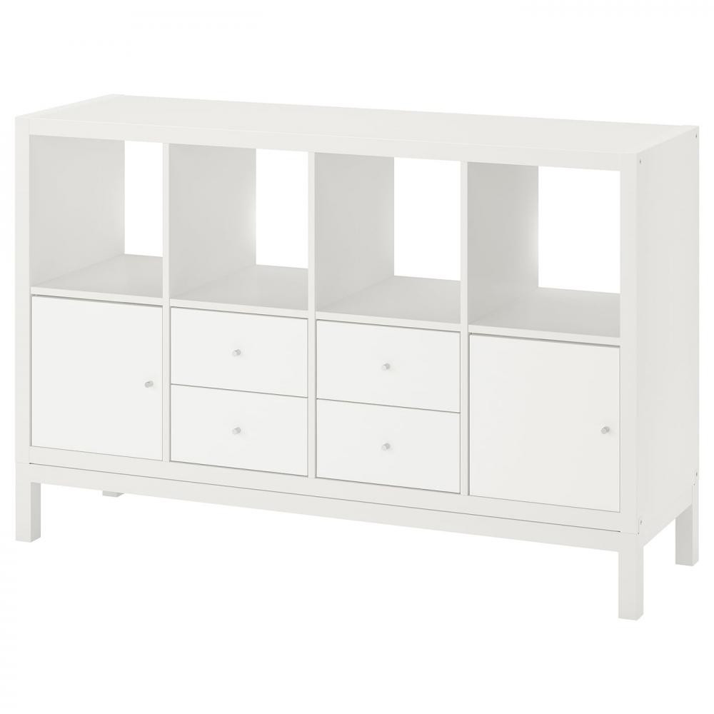 IKEA KALLAX Книжкова шафа 2Д4Ш білий 147x94 (795.529.13) - зображення 1