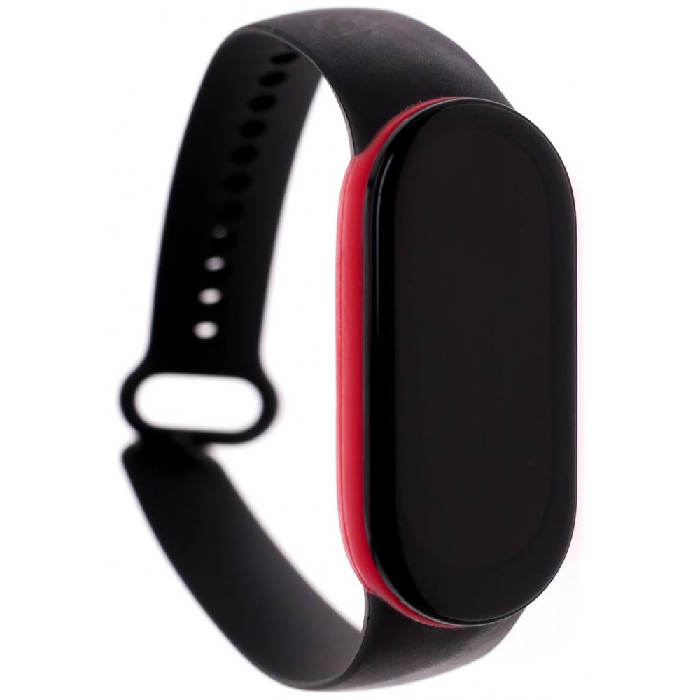 Climber Ремінець  for Xiaomi Mi Band 5/6 - Silicone Two-color Black red - зображення 1