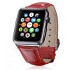 HiC Ремінець  for Apple Watch 45/44/42mm - Crocodail Leather Loop Band Dark Red - зображення 1