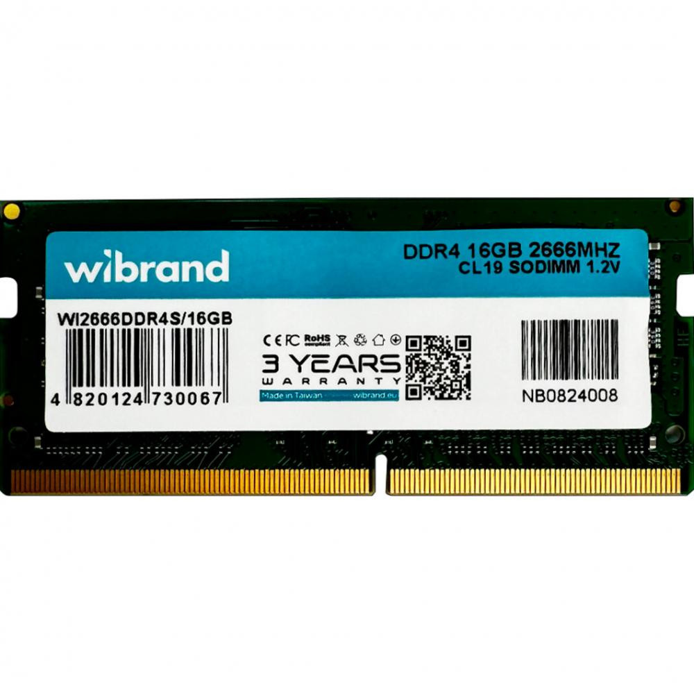 Wibrand 16 GB SO-DIMM DDR4 2666 MHz (WI2666DDR4S/16GB) - зображення 1