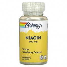   Solaray Ниацин, Niacin, , 500 мг, 100 капсул (SOR-04363)