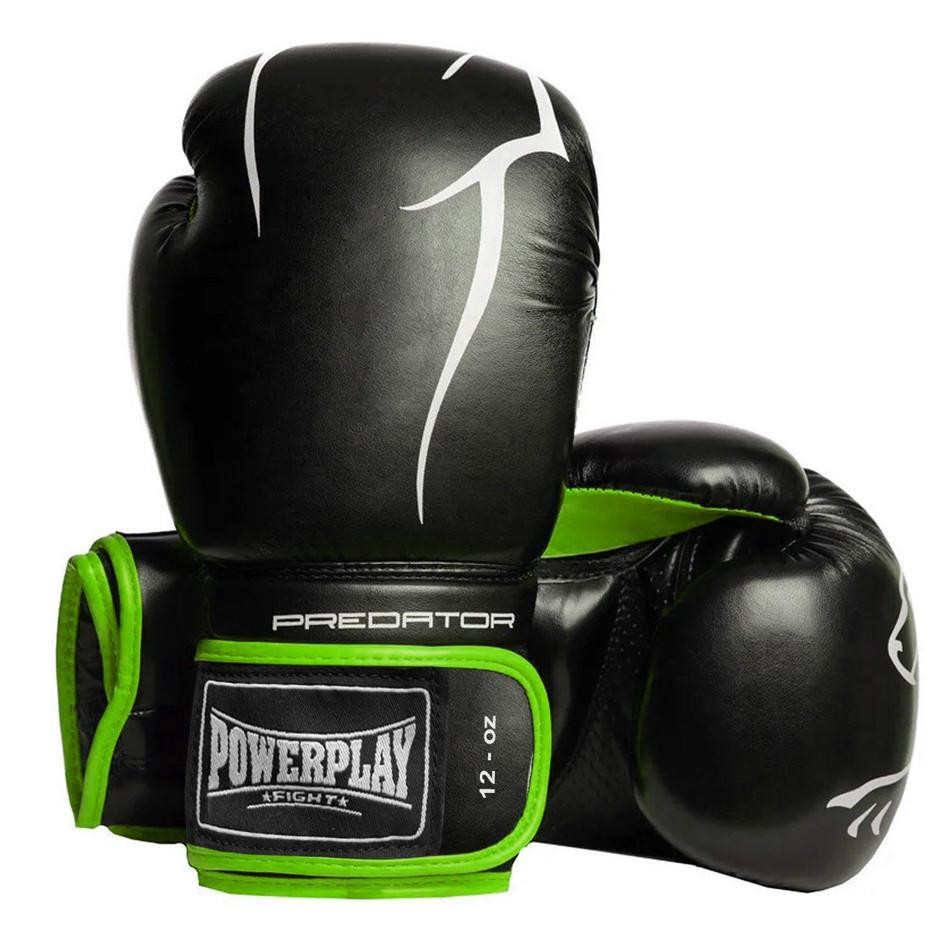 PowerPlay Боксерские перчатки 3018 14oz Black/Green (PP_3018_14oz_Black/Green) - зображення 1