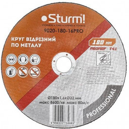   Sturm Круг отрезной по металлу Sturm 180x1,6x22,2мм (9020-180-16PRO)