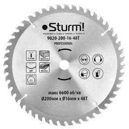   Sturm Диск пильный по дереву Sturm 200x16х1,4мм (9020-200-16-48T)