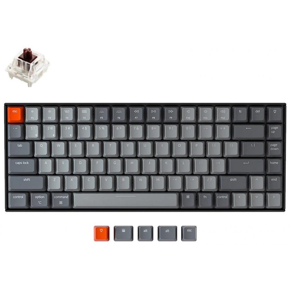 Keychron K2 84 Key Gateron G PRO Brown RGB WL UA Black (K2B3_KEYCHRON) - зображення 1