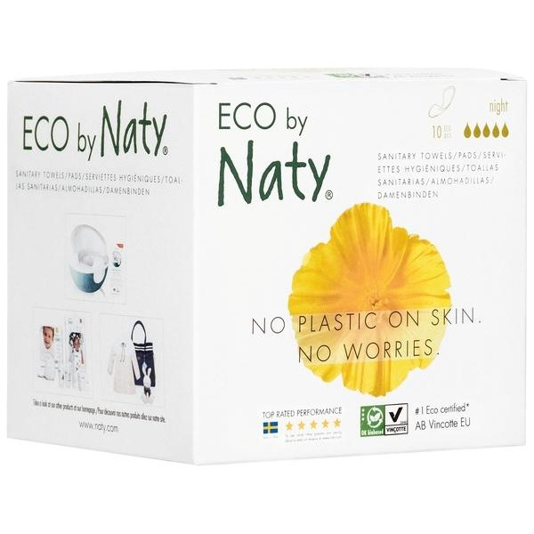 Eco by Naty Органічні гігієнічні прокладки  Night, 10 шт. - зображення 1