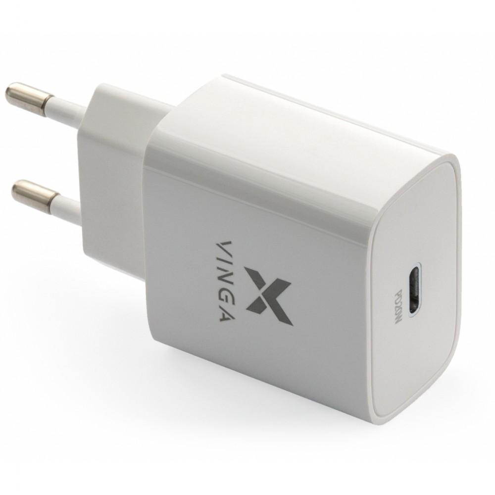 Vinga PD Type-C 20W Charger White (VWCPDC) - зображення 1