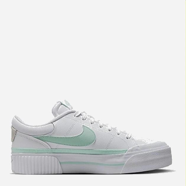 Nike Жіночі кеди низькі  Court Legacy Lift FZ3770-100 37.5 (6.5US) 23.5 см White/Mint Foam-Barely Green ( - зображення 1