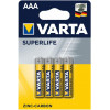 Varta AAA bat Zinc-Carbon 4шт SUPERLIFE (02003101414) - зображення 2