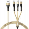 REMAX RC-186th Speed USB-Lightning/MicroUSB/USB Type-C 1m Gold (6954851204527) - зображення 1