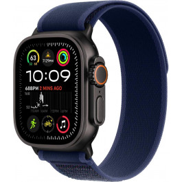   Apple Watch Ultra 2 GPS + Cellular 49mm Black Titan. Case w. Blue Trail Loop - S/M (MYTJ3+MYQ73)