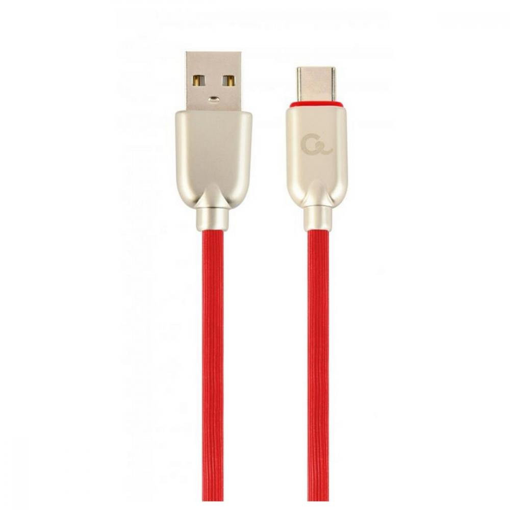 Cablexpert Premium Rubber USB Type-C Red 1m (CC-USB2R-AMCM-1M-R) - зображення 1