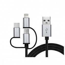   REAL-EL USB 2.0 AM to 3in1 1.0m Premium black (EL123500035)