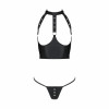 Passion GENEVIA SET WITH OPEN BRA black S/M (SO8440) - зображення 2