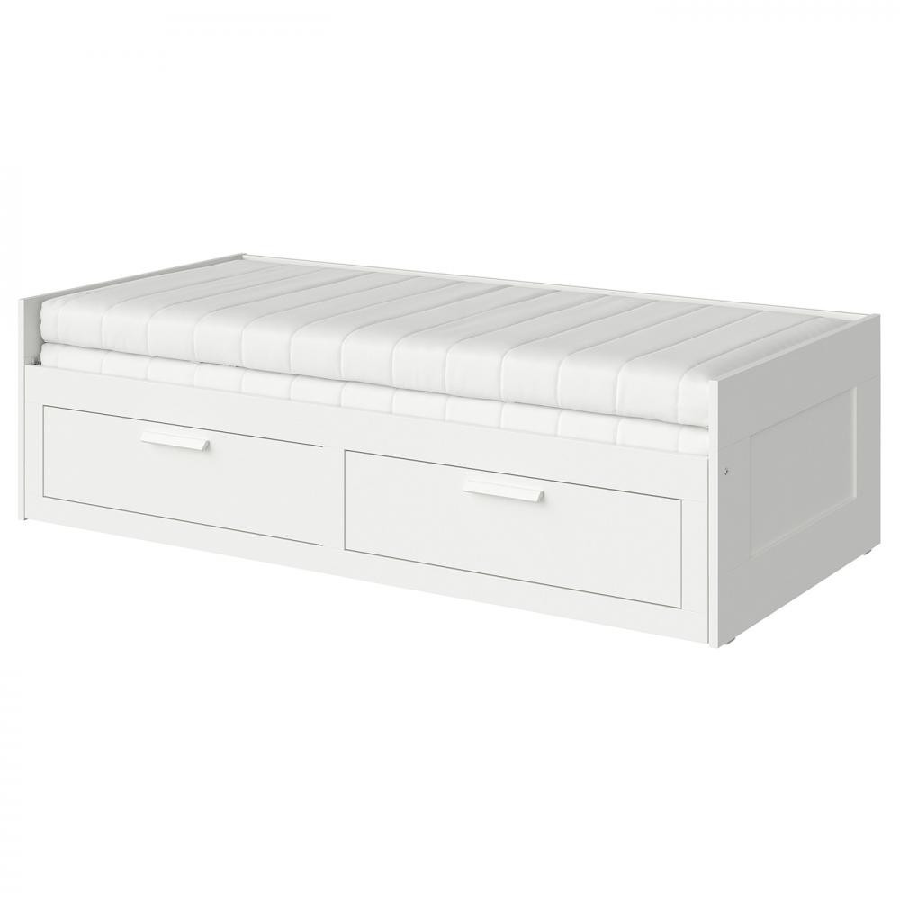 IKEA BRIMNES Кушетка з 2 ящиками 80x200 см	(395.211.60) - зображення 1