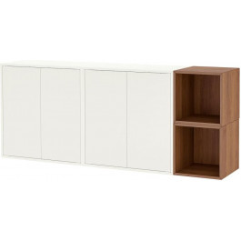   IKEA EKET Комбінація навісних шаф, білий/горіх, 175x35x70 см (294.926.91)