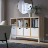 IKEA KALLAX Книжкова шафа дуб білий/білий 147x94 (394.426.86) - зображення 2