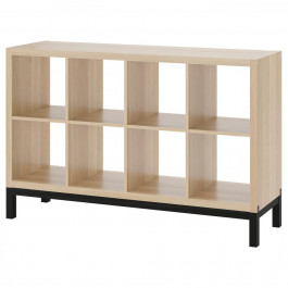   IKEA KALLAX Книжкова шафа білий/чорний морений дуб 147x94 (594.426.85)