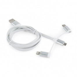   Cablexpert 3 in 1 USB For MicroUSB+Lightning+Type-C 1M White (CC-USB2-AMLM32-1M-W)