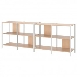   IKEA JATTESTA Книжкова шафа білий/світлий бамбук 240x85 (594.972.15)