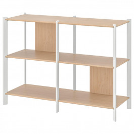   IKEA JATTESTA Книжкова шафа білий/світлий бамбук 120x85 (705.388.46)