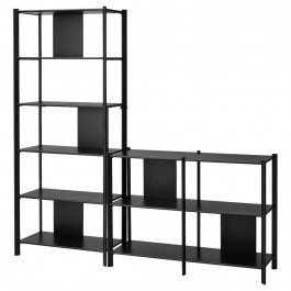   IKEA JATTESTA Книжкова шафа чорна 200х195 (894.948.28)