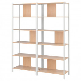   IKEA JATTESTA Книжкова шафа білий/світлий бамбук 160x195 (094.972.13)