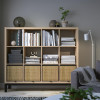 IKEA KALLAX Книжкова шафа білий/чорний морений дуб 147x129 (994.427.11) - зображення 2