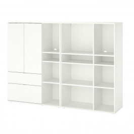   IKEA VIHALS Книжкова шафа біла 200х37х140 (794.406.14)