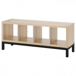   IKEA KALLAX Книжкова шафа білий/чорний морений дуб 147x59 (394.426.72)