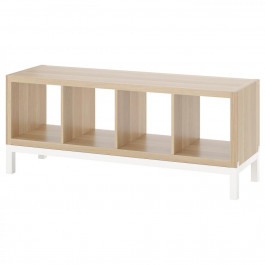   IKEA KALLAX Книжкова шафа дуб білий/білий 147x59 (994.426.74)