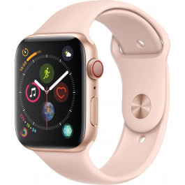   Apple Watch Series 6 GPS + Cellular 44mm Gold Aluminum Case with Pink Sand Sport Band (M07G3)