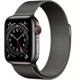   Apple Watch Series 6 GPS + Cellular 44mm Graphite Stainless Steel Case w. Graphite Milanese L. (M07R3)