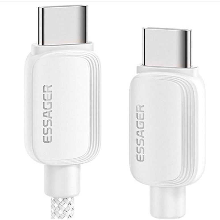 Essager Breeze 100W Fast Charging Cable Type-C to Type-C 1м White (EXCTT1-WL02-P) - зображення 1