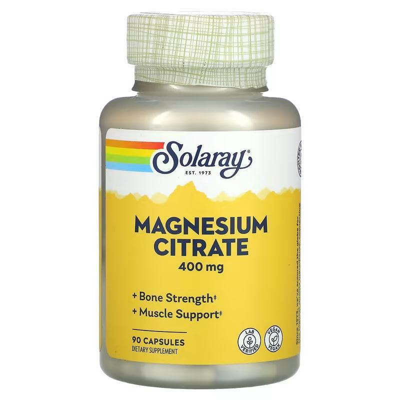 Solaray Магний цитрат, Magnesium Citrate, , 400 мг, 90 капсул (SOR-46301) - зображення 1