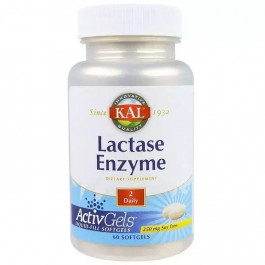   KAL Фермент лактаза, Lactase Enzyme, , 250 мг, 60 капсул (CAL-80206)