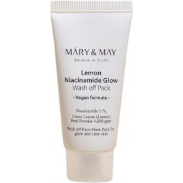   MARY & MAY Глиняна маска  Lemon Niacinamide Glow Wash off Pack з Ніцинамідом і Лимоном 30 г (8809670681876)