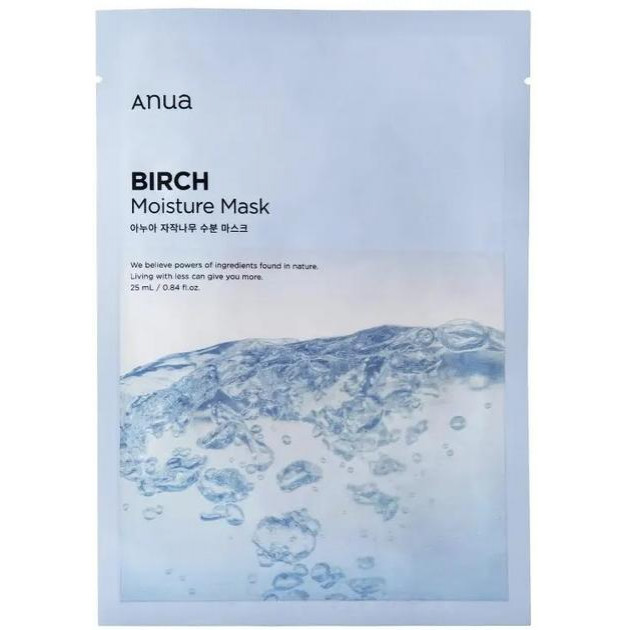 ANUA - Birch Moisture Mask - Зволожувальна тканинна маска для обличчя з березовим соком - 25ml - зображення 1