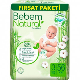   Bebem Natural Midi 3, 56 шт