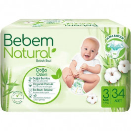   Bebem Natural 3 midi, 34 шт