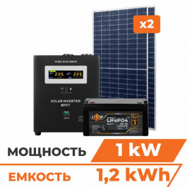   LogicPower Комплект СЕС 1kW АКБ 1.2kWh (літій)100 Ah Преміум (31224)