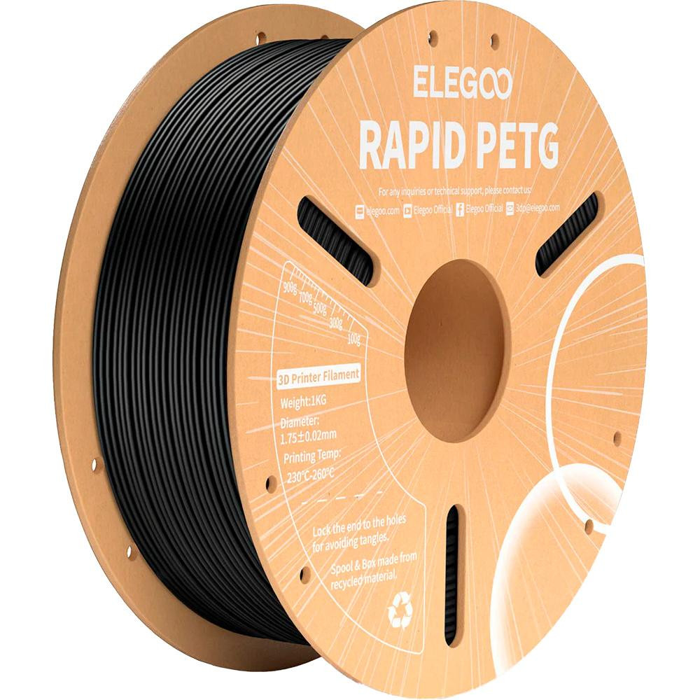 ELEGOO Rapid PETG Filament (пластик) для 3D принтера  1кг, 1.75мм, чорний (50.203.0216) - зображення 1