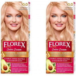   Florex Стійка крем-фарба для волосся  Super 10.0 Шампань, 100 мл