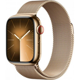   Apple Watch Series 9 GPS + Cellular 45mm Gold S. Steel Case w. Gold Milanese Loop (MRMU3)