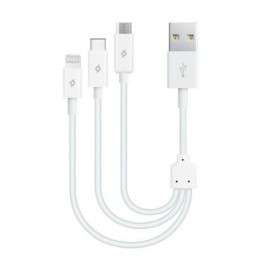   TTEC MiniCable Trio USB to Lightning/Micro USB/USB Type-C 0.3m White (2DK13)