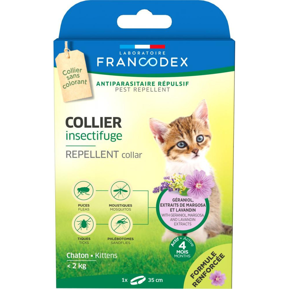 Francodex Repellent Collar нашийник від бліх та кліщів для кошенят, 35 см (3283021754801) - зображення 1